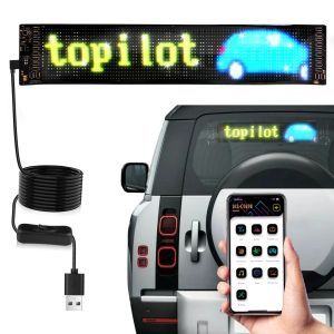For SUVsCar & Truck Programmable Led SignScrolling Bright Advertising LED SignFlexible Digital SignBluetooth App Control Custom Text Pattern Pre-Made Animation LED Sign for Car Store Bar