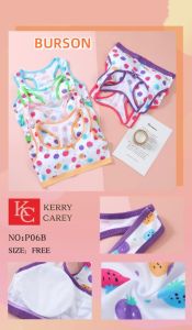 BURSON Poposv Fashion Girls Babv Sando Bra WithChangeable Foam Strawberry Assorted ColorFree Size 8-12vrs
