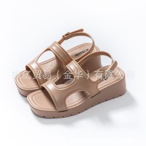 [Free Shipping] New Summer Open-Toe High-Heeled Sandals For Women Fashionable Wedge Heels Waterproof Platform And Chunky Heel Design