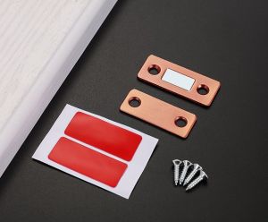 PLAT STAINLESS MAGNET LEMARI PINTU LACI 3M TEMPEL/BAUT INSTAN UNIVERSAL MULTIFUNGSI  BONUS BAUT STIKER 3M