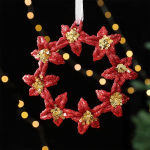 NEXTGENYUN Gold Sequin Christmas Tree Pendant Butterfly Dragonfly Xmas Tree Pendant Creative Knot Girl Glitter Snowflake Elk Ornaments Christmas Tree Decoration