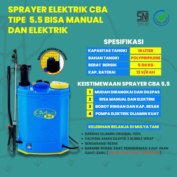 Sprayer Tangki Tengki Sprayer Elektrik Elektric Cba Dan Manual In Original Kapasitas L