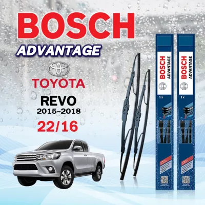 BOSCH ใบปัดน้ำฝน แบบก้านเหล็ก แบบคู่ 22/16 TOYOTA REVO ปี 2015-2018 โตโยต้า รีโว่ รุ่น ADVANTAGE