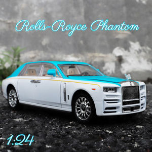 RUM 1:24 Scale Rolls-Royce Phantom Alloy Car Model Light & Sound Effect Diecast Car Toys for Boys Birthday Gift Kids Toys Car Collection