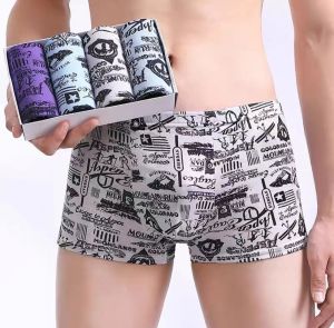 4 Pcs Mens underwear Ice Boxer shorts large thin fashionable quick-drying breathable boxers mens underwear