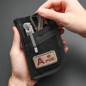 LACELIPS Credit Card Wallet EDC Tool Storage Bag 7 Pockets Sundries Bag EDC Pouch Pocket Portable Nylon Material Outdoor Gear Organizer Camping Hiking