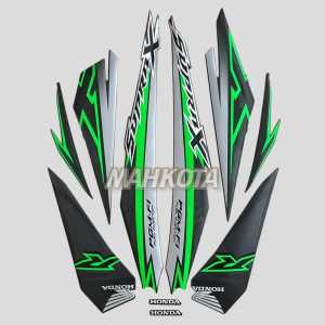 STRIPING STICKER Honda Supra x 125 fi 2018 hitam HIJAU stiker Lis body motor FULLSET
