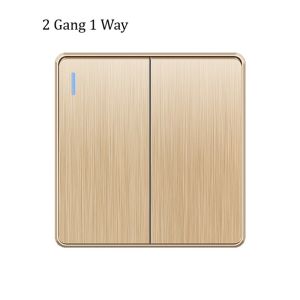 LSG 86 Type Golden panel wall switch 1/2/3 /4 gang 1 way household wall light switch PC flame retardant panel push button control switch electrical 250V 16A wall switch for light