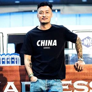 Shawn Yue Summer Short Sleeve T T-shirt Mens Trendy Loose Half Sleeve ins Trendy Brand Student Plus Size Pure Cotton T-Shirt Mens Clothing
