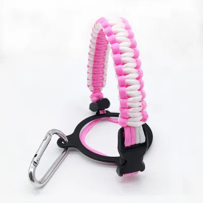 🎉✨ Aquaflask Paracord Handle Aquaflask Accessories- Fits Wide Mouth Bottles 12oz to 64oz - Durable Carrier Paracord Carrier Strap Cord with Safety Ring and Carabiner - Ideal Water Bottle Handle Strap