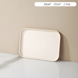 【ส่งใน24 ชม】ถาดฟางข้าวสาลีถาดพลาสติกการใช้งานหลายฉากถาดถาดใส่อาหาร ถาดใส่ขนมสีเบจStraw tray