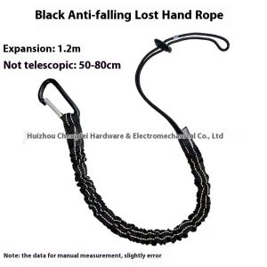 Rosy Recess Black Anti-Loss Bungee Cord for Secure Attachment and Convenience