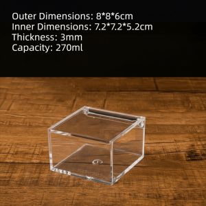 FZIPUA With Lids Acrylic Box Stackable Design Square Cube Transparent Container Clear Acrylic Transparent Case Clear Cube Box Jewelry Storage