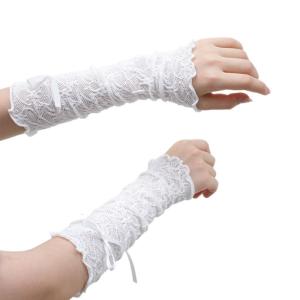 Delicate Girls Arm Sleeves White/Black Removable Anti UV Arm Cover Banquet Accessories Marriage Party Photography Tools