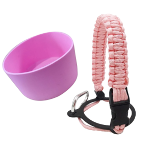 TYESO Silicone Boot 7–9cm & Paracord Handle Set | Anti-Slip Tumbler & Water Bottle Accessories Fits 20–24oz