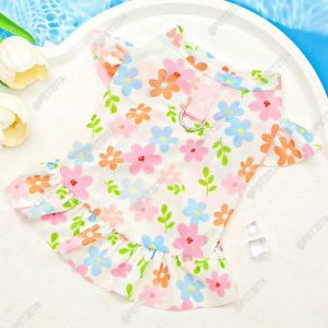 🇹🇭พร้อมส่ง🇹🇭 🌸🌼🍒 ไซส์ XS-8XL เดรสสัตว์เลี้ยง เดรสหมาใหญ่ สุนัข หมา แมว ลายน่ารักหวานแหวว ชุดสุนัขพันธุ์ใหญ่