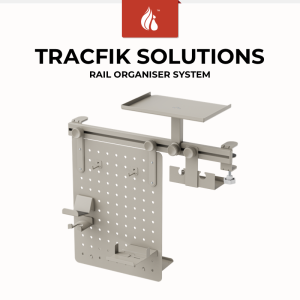 Squirrey Tracfik Rail Organiser System Kit Desk Space Management Gaming Pegboard Speaker/Power Strip Holders