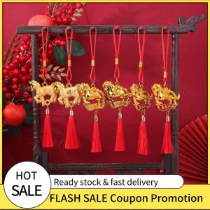 🚗🛵 Năm 2026 của ngựa treo tường trang trí nội thất xe hơi Mặt dây chuyền năm mới Vàng Đỏ May Mắn Linh Vật Trang trí quà tặng tân gia