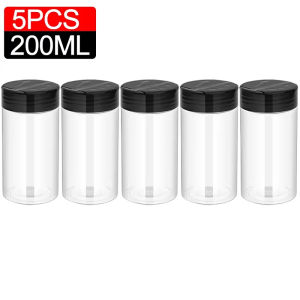 10/1PCS Clear Spices Bottle Salt Pepper Shakers Plastic Barbecue Seasoning Jars Salt Pepper Shaker Container BBQ Condiment Jars Set Box Kitchen Tool