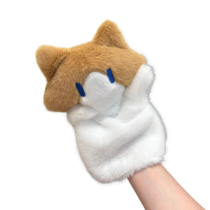 PENGY Soft Fluffy Cat Hand Puppet Role Play Stuffed Animal Cat Plush Toy Birthday Gift Cute Kitten Glove Doll Interactive