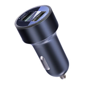 240W Car Charger 2 USB Ports Fast Charging for IPhone Samsung Xiaomi Quick Charging Adapter with Digital Display Car Chargers
