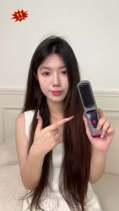 AE New USB Rechargeable Straightening Comb High-Power Straightening and Curling Dual-Use Wireless Straightener Portable Straightening Comb