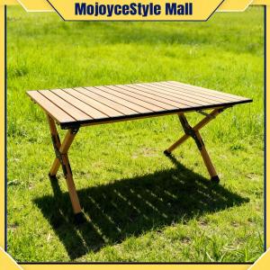 Aluminum Alloy Portable Picnic Table Roll-Up Camp Table Backpacking Table for Outdoor Camping Picnic Beach