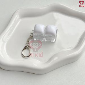 [SG Seller]Toast Bread Mechanical Switch Fidget Keychain Clicker Toy with Realistic Food Design