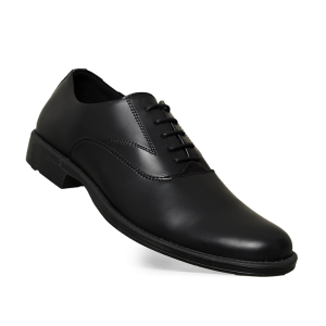 Sepatu Kulit Pantofel Pria Kerja Kantor Formal Pentopel Pantopel Fantofel Hitam Casual Kasual ARF FORMAL OXFORD FULLBLACK - Handmade Lokal, Material Semi Leather, Rubber Solid Outsole