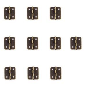 LETOY 10 PCS Retro Dolls Houses Model Making Wooden Box with Screws Door Hinges Jewelry Box Hinges Hardware Cabinet Accessories