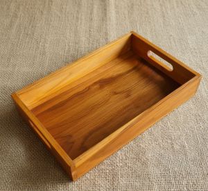 Nampan Kayu Natural Lubang Samping / Wooden Serving Tray Pegangan – 20x30 25x35 30x40 cm