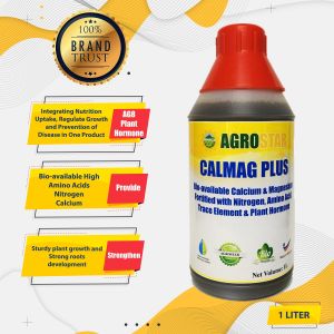 AGROSTAR CALMAG PLUS - Bio-available Calcium and Magnesium Fortified with Nitrogen Amino acid trace element and AG Plant Hormone Liquid Fertilizer (Agrostar Brand) for Vegetables Durian Fruits & All ornamentals 1L (Black)