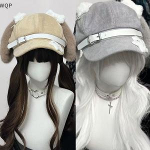 [WQP Fashion Store] Hot Sale Jewerry Gothic Lolita Beret Kawaii Hat Punk Bone Long Eared Puppy Hat For Women Girls Cosplay Hats Versatile Sunscreen Hat Gifts