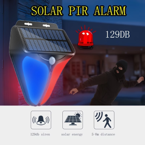 【Malaysia spot】129DB Solar Outdoor Motion Sensor Alarm Light Wireless Flashing Strobe Light Security Lamp for Garden Villa Farm Fence