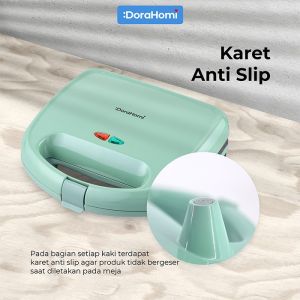 DoraHomi Sandwich Maker Portable Toaster Alat Pemanggang Roti Bakar Kaki Anti Geser Cepat Panas