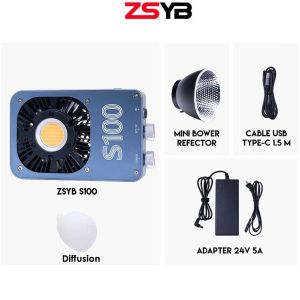 S100 100W Bi-Color 2700-6500K ไฟ LED แบบพกพา (รับประกัน 1ปี)