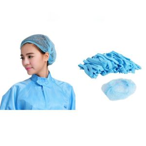 100PCS Disposable Hair Head Cover Cap Net Non Woven Cap Universal Size Net Bouffant Caps Hats