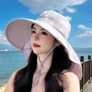 Mũ chống nắng nữ che gáy rộng vành thời trang – vải nhẹ thoáng chống tia UV UPF50+ chuẩn đi biển