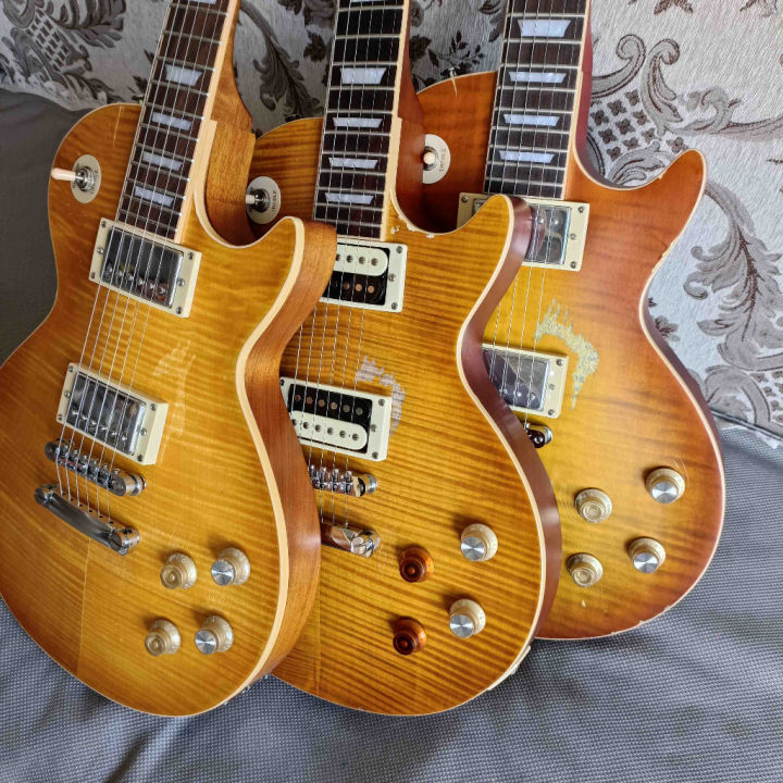 Hand Made Gibson Les Paul Garry Moore Vintage Relic Honey Sunburst ...