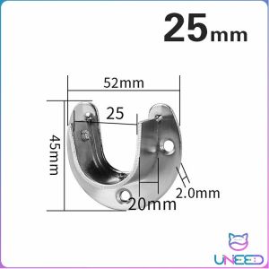 Need U Shaped Stainless Steel Closet Pole Sockets Flange Set Rod Holder with Screws for Easy Installation&Quick Removal