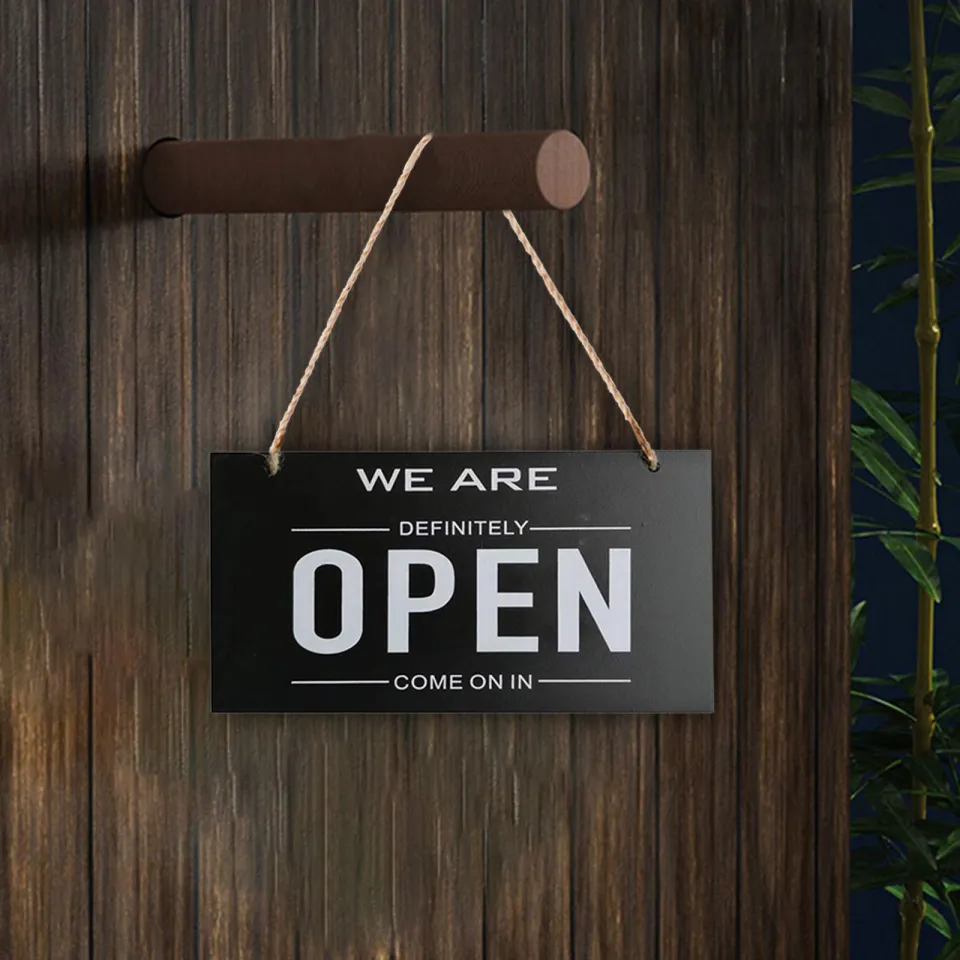 tishita Double Sided Open Closed Sign Business Sign Hanging Sign