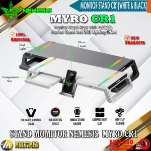 Stand Monitor Foldable RGB with Phone Holder Nemesis MYRO CR1 - White