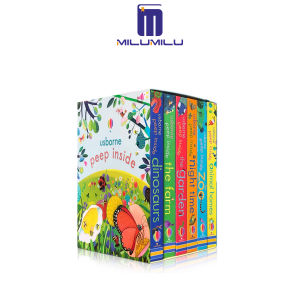 milumilu 6pcs/set Usborne Peep Inside Look Inside Original Children Popular Books Board book Colouring English Activity Story Book for Kids