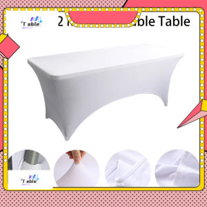 Full Elastic Banquet Table Cloth Cover Bar Meeting Outdoor Wedding Birthday Party Hotels Decoration Tablecloth