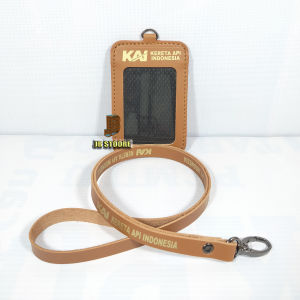 Tempat Id Card KAI Kulit / Id Card Holder KAI Gantung / nametag kai kulit