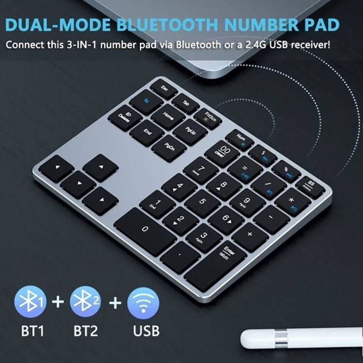 JOMAA numeric keypad Rechargeable Wireless Numberic Keyboard 2.4G