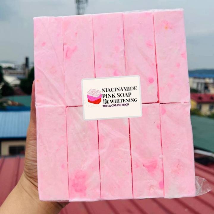 1KILO NIACINAMIDE PINK SOAP 10X WHITENING REMOLD 10PCS