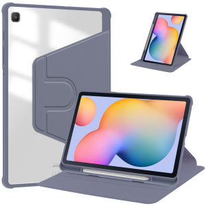 SAMSUNG TAB S6 LITE P615 P619 CASING AUTO WAKE/SLEEP 360 ROTATING ACRYLIC CRYSTAL PROTECTIVE CASE