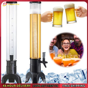 Winnereco 3L Beer Dispenser Tabletop Liquor Dispenser with Spigot & Ice Tube Transparent Drink Dispenser for Beer Wine Drinks