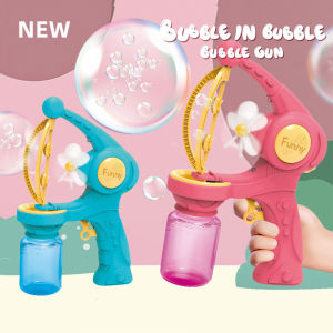 New Fan Bubbles Maker Machine Big Bubble Water Soft Bullet Blaster Toy Kids Automatic Bubble Machines Cartoon Soap Bubbles Blower Outdoor Toy Gift